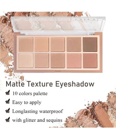Miniling 10 Colors Eyeshadow Palette - High Pigmented Matte Nude Shades with Professional Brush | Long Lasting & Blendable Neutral Eye Makeup - Easy Application - Buy Online on GoSupps.com