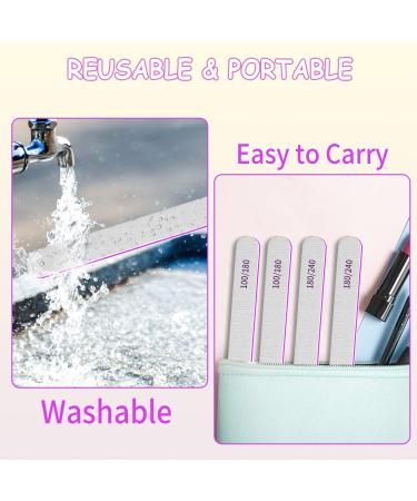 50pcs Nail Files 100/180 Grit Double Sided Emery Board for Acrylic and Natural Nails - Washable & Reusable - Ideal for Nail Salons - False Nails - Buy Online on GoSupps.com