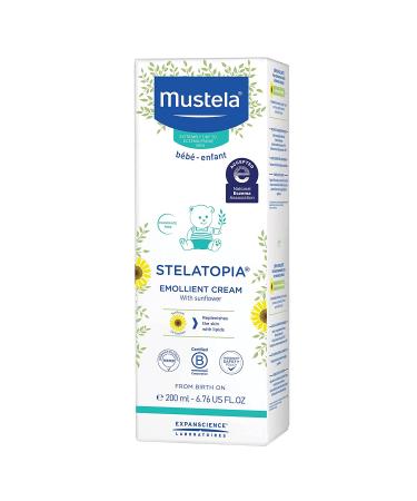 Mustela Stelatopia Emollient Cream - Sunflower Fragrance Free, 6.76 fl oz (200 ml) | Best for Sensitive Skin - Buy Online on GoSupps.com