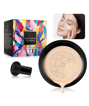 Mushroom Head CC Cream, Air Cushion BB Cream, Foundation Make up Liquid CC Creams, Long Moisturizer, Face Duration Light Foundation BB Cream (Natural)