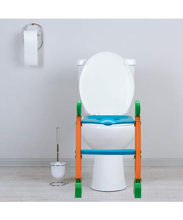 Potty Training Seat with Ladder - 2-in-1 Toddler Step Stool for Boys & Girls | Portable Travel Seat Steps with Urinal Cover | Folding Stairs Included - Buy Online on GoSupps.com