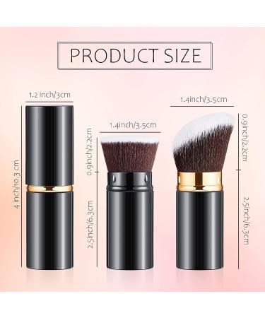 2 Piece Retractable Kabuki Brush Set for Makeup Application | Portable Angled Brushes with Cover for Foundation, Blush, Bronzer | Ideal for Travel | Suitable for Powder, Cream, and Liquid Cosmetics - Buy Online on GoSupps.com