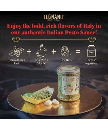 Legnano Green Pesto Alla Genovese - Authentic Italian Basil Vegan Pesto | Gluten-Free Sauce from Tuscany | 2-Pack 6.5 oz Jars - Buy Online on GoSupps.com