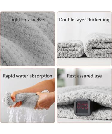 Soft Absorbent Hair Towel Wrap 3Pcs | Quick Dry Hair Turban with Cute Bear Button - 9.5x25 Inch - Buy Online on GoSupps.com