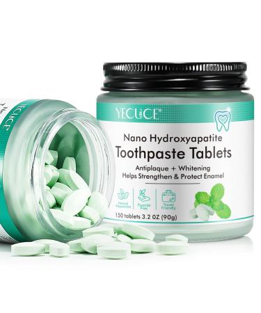 150P Toothpaste Tablets - Nano Hydroxyapatite Travel Mouthwash Tablets Sensitive Toothpaste Bites Kids Adults Spearmint