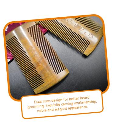 Minkissy 4-Piece Green Sandalwood Beard & Mustache Comb Set | Premium Wooden Grooming Tools for Men - Buy Online on GoSupps.com