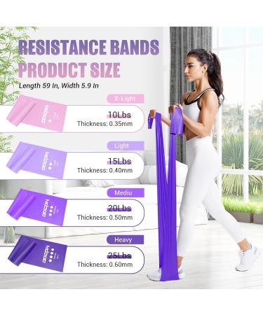 Buy Resistance Bands for Physical Therapy - Stretch Bands for Yoga Pilates & Fitness | 4.9FT Purple with Training Poster - Buy Online on GoSupps.com