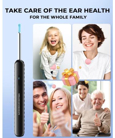 KAUGIC Ear Wax Removal Kit with 1080P Camera and 8 Pcs Ear Set - Otoscope with Light for iPhone & Android - Black Polypropylene - Buy Online on GoSupps.com