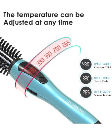 PHOEBE 1 Inch Ceramic Tourmaline Ionic Curling Iron Brush - Dual Voltage Travel Hair Curler Hot Brush for Long Hair - Professional Anti-Scald Styler with Instant Heat Up - Buy Online on GoSupps.com