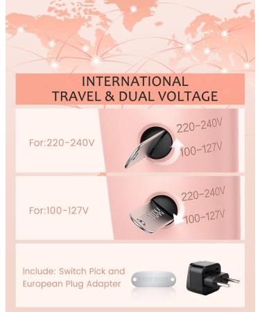 Travel Diffuser Hair Dryer - PRITECH 1200W Dual Voltage Foldable Mini Blow Dryer with Diffuser Professional Compact Hairdryer for Worldwide Use - Buy Online on GoSupps.com
