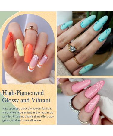 Aikker 27 Pcs Dip Powder Nail Kit - 20 Spring Colors Starter Set with Glitter Purple Pink Orange Acrylic Dipping Powder Liquid - Base Top Coat Activator Included - French Nail Art Manicure AK33 - Buy Online on GoSupps.com