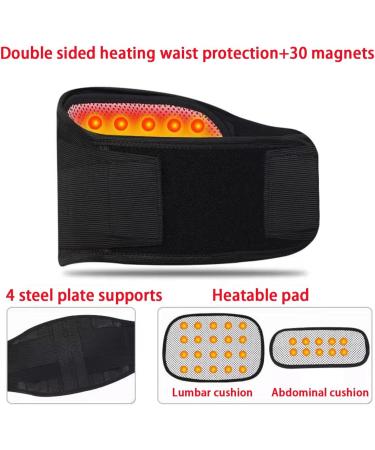 XWSM Double Compression Self-Heating Lumbar Support Belt - Magnetic Therapy Back Support for Men & Women - Large Size - Black - Buy Online on GoSupps.com
