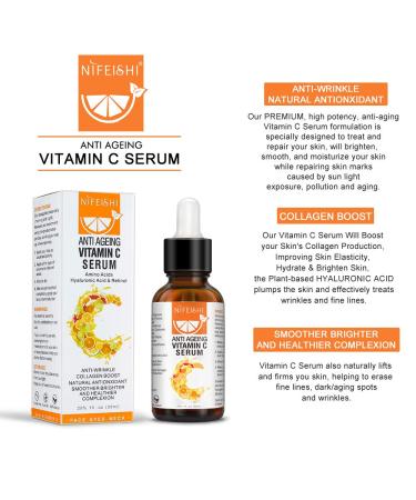 Vitamin C Serum for Face with Hyaluronic Acid & Retinol - Hydrate Dark Spots & Fine Lines - 1 fl oz - Buy Online on GoSupps.com