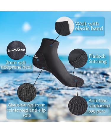 OMGear Water Socks Beach Sand Volleyball Wetsuit Fin Booties Aqua Shoes - Black Medium - Buy Online on GoSupps.com