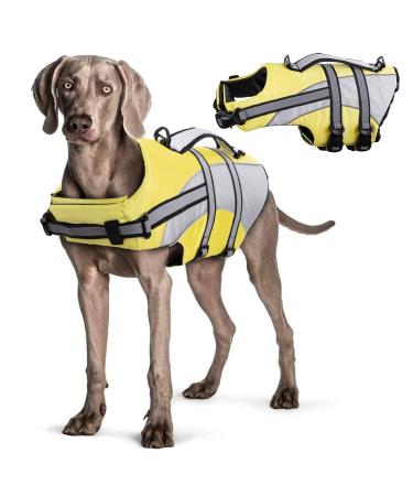 Hjyokuso life jacket dog dog chimney dog swimming aid ripstop & reflective size adjustable with strong buoyancy and rescue handle for swimming boating and canoeing medium (20.5 -25 ) - Buy Online on GoSupps.com