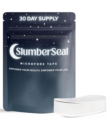 Slumber Seal Tape | 30 White Strips | Strong Hold & Painless Removal Made from Stretchy & Breathable Material | Dermatologically Tested Hypoallergenic