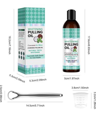 Coconut Pulling Oil Mouthwash - 8 Fl. Oz Mint Oil Pulling for Teeth Whitening & Fresh Breath | Oil Pulling with Tongue Scraper | International Shipping Available - Buy Online on GoSupps.com