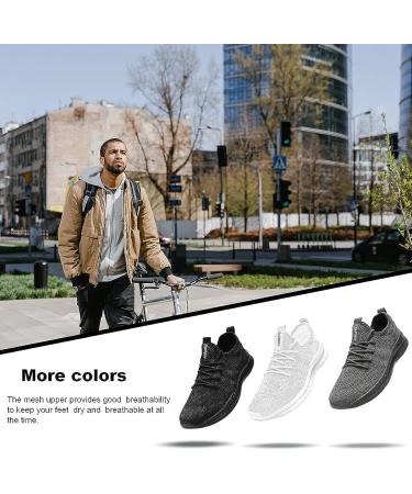LANGFEUU Men's Non Slip Tennis Shoes | Lightweight Breathable Gym Sneakers - Size 12 Black - Buy Online on GoSupps.com