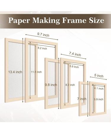 Caydo Paper Making Frame Kit - 3 Pieces Papermaking Mould and Deckle Set for Kids and Adults - Includes Mesh, Absorbent Paper, and Sponge - Various Sizes (5x7, 7.5x9.8, 9.8x13 Inches) - Buy Online on GoSupps.com