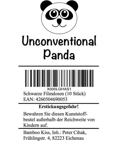 Unconventional Panda Black Film Canisters - Durable Plastic for Geocaching & Small Parts (10 Pack) - International Shipping Available - Buy Online on GoSupps.com