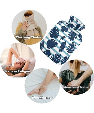 Naanle Palm Leaves Heat Bottle with Cover | 1L Hot Water Bottle for Bed & Pain Relief | Ideal for Hand & Foot Heat Therapy - Transparent Design - Buy Online on GoSupps.com