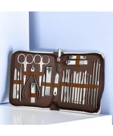 Nail Clippers Set 26 Piece Set Stainless Steel Nail Clippers Set Household Nail Cutter Suit with Box Trimmer Grooming Manicure Pedicure Nail Tools Nail Care kit(White) - Buy Online on GoSupps.com