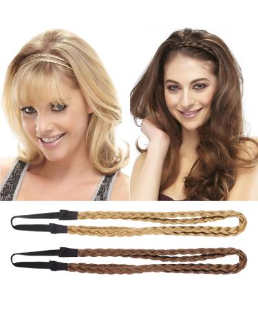 Lurrose 4PC Elastic Braided Hair Bands | Double Braided Twisted Head Wraps for Women & Girls | Random Colors - International Shipping Available - Buy Online on GoSupps.com