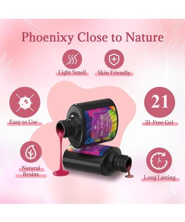 Phoenixy 21+3 Pcs Autumn Winter Gel Nail Polish Set - Soak Off UV Gel Nail Polish with Base Top Coat - Christmas Nail Art Manicure Gifts for Women - Pinkish Blue (24pcs) - Buy Online on GoSupps.com