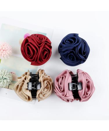 4 Pack Butterfly Octopus Ribbon Flower Hair Clips for Women and Girls - Buy Online on GoSupps.com