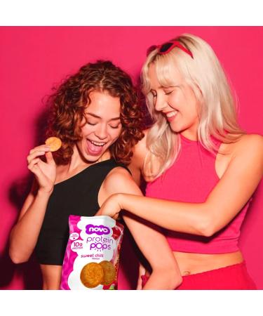 Novo Nutrition | Protein Pops | Healthy Savoury Snack with High Protein Low Sugar and High Fibre | Pack of 6 x 45g (Sweet Chilli) - Buy Online on GoSupps.com