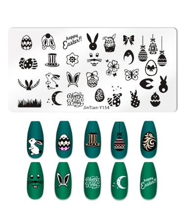 Runray Easter Nail Art Stamp Plates - Stylish Easter Egg & Rabbit Manicure Templates for Women & Girls | DIY Nail Printing Tools - Buy Online on GoSupps.com