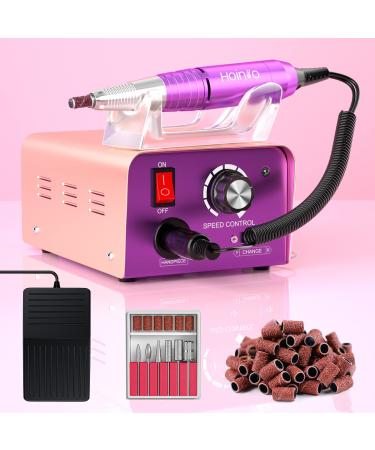 Hoinvo 30000RPM Professional Nail Drill Machine for Acrylic Nail, Gel Nails, Powerful Electric Nail Filer for Thick Nails, Manicure& Pedicure Polishing Shape Tools for Home Salon Use