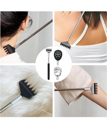 Removable Back Scratcher with 2 Replacement Heads & Storage Bag | Portable Stainless Steel Itching Massage Device (21 59 cm) - Buy Online on GoSupps.com