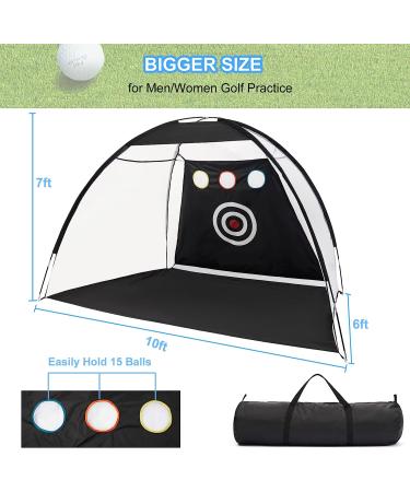 10x7ft Golf Practice Net with 3 Aim Targets & Bag - Indoor/Outdoor Golf Net for Backyard Driving - Golf Gifts for Men/Women - Buy Online on GoSupps.com