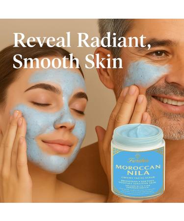 Feriha Moroccan Nila Creamy Facial Scrub Brightens Softens & Soothes Sensitive Skin With Saharan Indigo Argan Oil & Barbary Fig Gentle Exfoliant for Radiant Glow - Buy Online on GoSupps.com