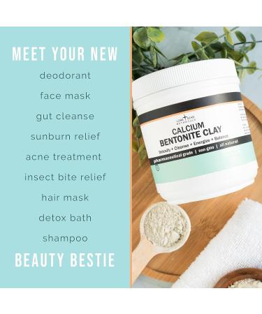 Pure Pharmaceutical Calcium Bentonite Clay Healing Powder - 2lb - Deep Pore Cleansing Mask for Face, Body, and Hair Detox - Natural Mud Masks for Health & Beauty - Buy Online on GoSupps.com