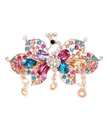 Rhinestone Peacock Hair Clip Women Hair Clips Female Elegant Clip Hairgrip Fashion Hair Claw Clips Lady Elegant Dovetail Spring Clip