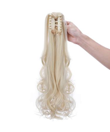 Premium 18 Clip-In Ponytail Extension - Bleached Blonde Heat Resistant Hair Braid for a Natural Look - Buy Online on GoSupps.com