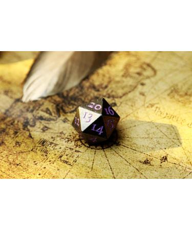 Extra Large Solid Metal D20 Spindown Dice for MTG Magic The Gathering - Tarnished Gunmetal - Buy Online on GoSupps.com