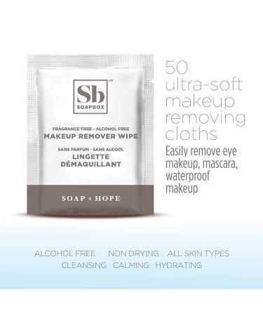Soapbox Fragrance-Free Makeup Remover Wipes - Gentle Cleansing Pads for Eye Makeup, Dirt, and Oil - Alcohol-Free - 50 Count - Buy Online on GoSupps.com