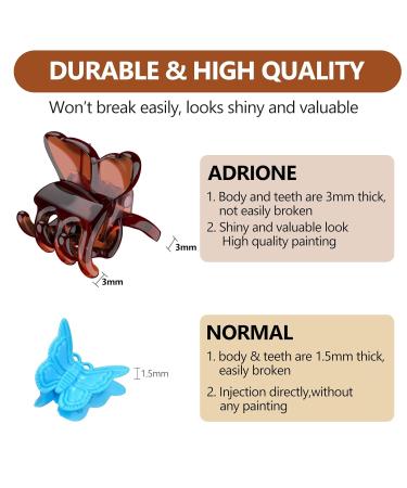 ADRIONE 100 Pack Tortoise Mini Brown Butterfly Hair Clips for Women - Strong Small Clips for Hair Design - Buy Online on GoSupps.com