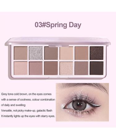 LXZJJM 12 Colors Makeup Nude Colors Eyeshadow Palette Matte Shimmer Glitter Smokey Professional Beauty Kit 0.5oz (03#Spring Day) - Buy Online on GoSupps.com