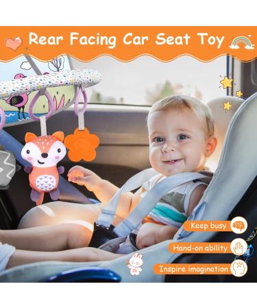 Hotut Baby Car Seat Toy Set | Activity Toys with Mirrors & Hanging Toys for Infants 0-12 Months - Ideal for Car Rides - Buy Online on GoSupps.com