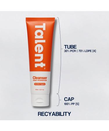 Talent Men's Daily Hydration Cleanser - Fragrance-Free Antioxidant Face Wash for Sensitive Skin EWG Verified Vegan & Cruelty-Free 3.0 fl oz - International Shipping Available - Buy Online on GoSupps.com