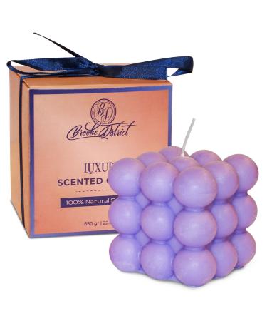 Extra Large Giant Strong Scented Aromatherapy Soy Wax Purple Lavender Bubble Candle