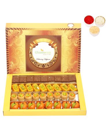 Ghasitaram Gifts BhaidoojGifts Sweets- Kaju Sugarfree Sweets Assorted Box (800 GMS) 400 gms
