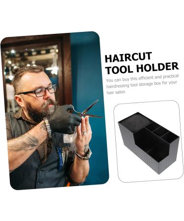 Fomiyes Hairdressing Tools Storage - Scissor Holder & Desktop Organizer for Stylists | Combs & Shear Holder | 19x10.5x8.5cm Black - Buy Online on GoSupps.com