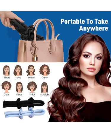 Heatless Curling: Lock Winders for No Heat Curls - DIY Seidenhaar Hair Curler Set (Black) - Buy Online on GoSupps.com