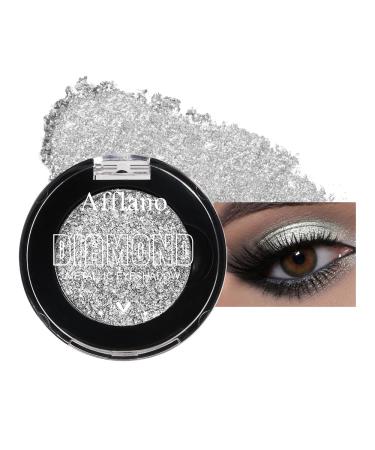 DE'LANCI Ombre paupi res argent e et blanche - Brillant m tallique - Tr s pigment - Imperm able - V g talien - Convient quotidiennement et aux soir es Blanc argent