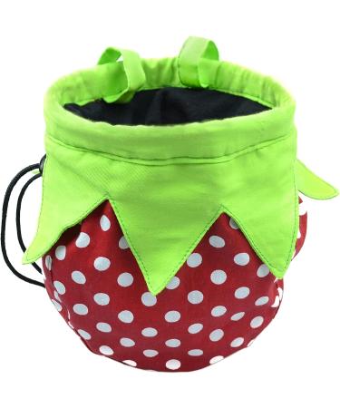 Strawberry Chalk Bag with Carabiner Drawstring | Rock Climbing & Weight Lifting Chalkbag - Buy Online on GoSupps.com